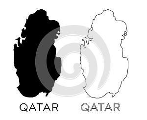 Qatar map silhouette