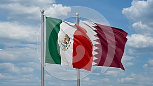 Qatar and Mexico two flags