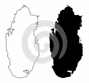 Qatar silhouette maps