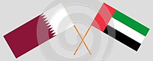 Qatar and United Arab Emirates. Qatari and UAE flags. Official colors. Correct proportion. Vector
