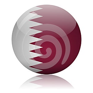 Qatari flag glass icon vector illustration