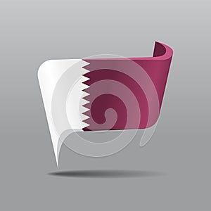 Qatari flag map pointer layout. Vector illustration.