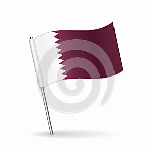 Qatari flag map pointer layout. Vector illustration.