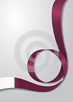 Qatari flag wavy background. Vector illustration.