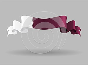 Qatari wavy flag. Vector illustration.