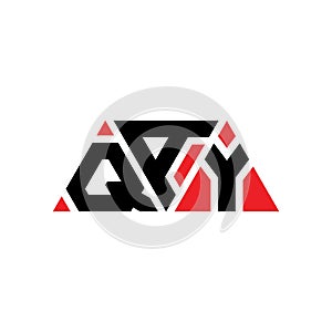 QAY triangle letter logo design with triangle shape. QAY triangle logo design monogram. QAY triangle vector logo template with red