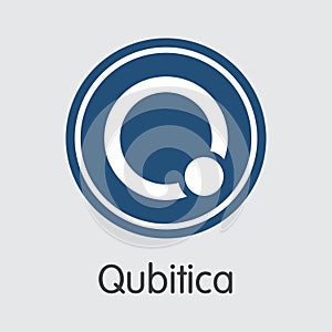 QBIT - Qubitica. The Icon of Virtual Momey or Market Emblem.