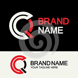 QC Logo or CQ Logo. Creative letter QC or CQ monogram logo template photo