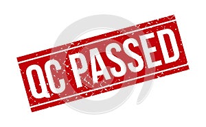 QC Passed Rubber Stamp. Red QC Passed Rubber Grunge Stamp Seal Vector Illustration - Vector