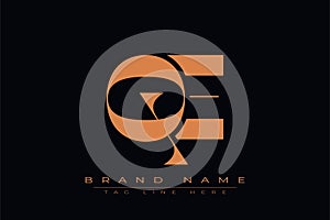 QE initial letter logo design