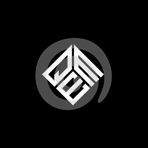 QEM letter logo design on black background. QEM creative initials letter logo concept. QEM letter design