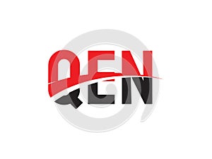 QEN Letter Initial Logo Design Vector Illustration