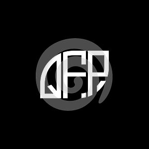 QFP letter logo design on black background.QFP creative initials letter logo concept.QFP vector letter design