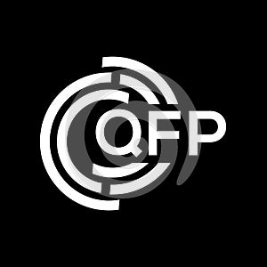 QFP letter logo design. QFP monogram initials letter logo concept. QFP letter design in black background