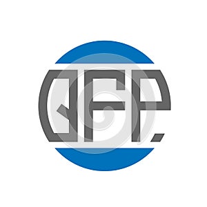 QFP letter logo design on white background. QFP creative initials circle logo