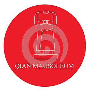 qian mausoleum. Vector illustration decorative design