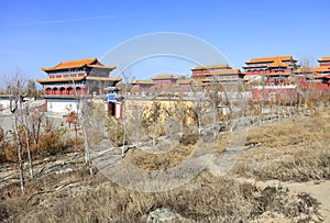 Qianfosi Scenic spot of jimusar county in autumn, adobe rgb