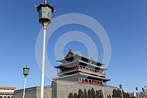 Qianmen gate tower in beijing