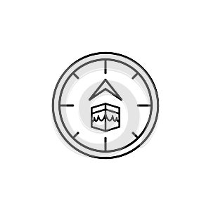 Qibla, compas, kaaba icon. Simple line, outline vector religion icons for ui and ux, website or mobile application