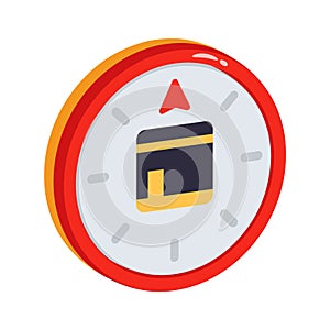 Qibla direction compass used for finding the direction of prayer in Islam.