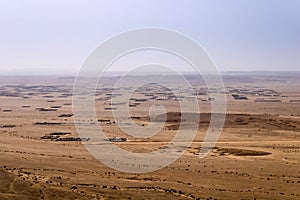 The Qiddiya project construction site and Dhurma as seen from the Jabal Tuwaiq escarpment. photo