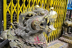 Qilin animal guard statue in Kathmandu, Nepal