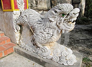 Qilin asian mythological marble statue