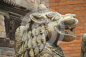 Qilin asian mythological statue in Nepal