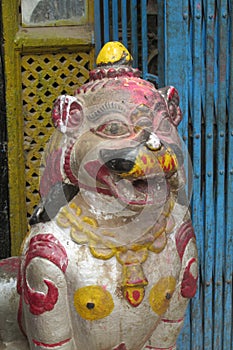 Qilin asian mythological statue in Nepal