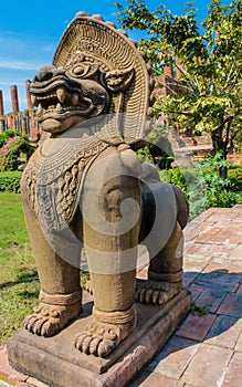 Qilin asian mythological statue in Thailand buddhist temple