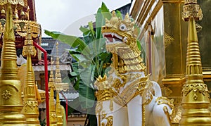 Qilin asian mythological statue in Thailand buddhist temple