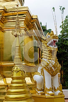 Qilin asian mythological statue in Thailand buddhist temple