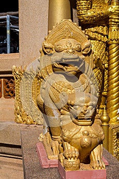 Qilin asian mythological statue in Thailand buddhist temple