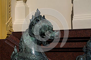 The qilin legendary hooved chimerical creature statue from Chinese mythology