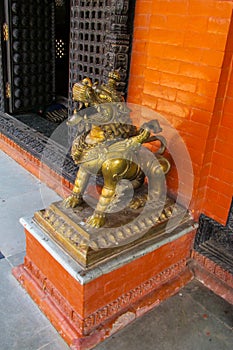 Qilin mystic asian animal guard statue in Nepal