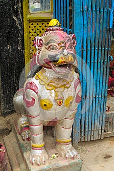 Qilin mystic asian animal guard statue in Nepal