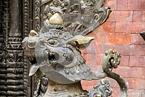 Qilin mystic asian animal guard statue in Nepal