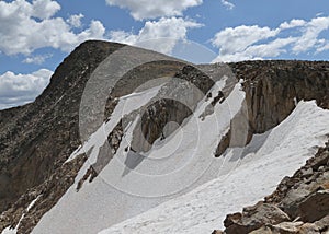 Hallett Peak and Tyndall Glacier, Rocky Mountain National Park, Colorado photo