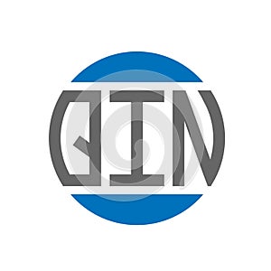 QIN letter logo design on white background. QIN creative initials circle logo concept. QIN letter design