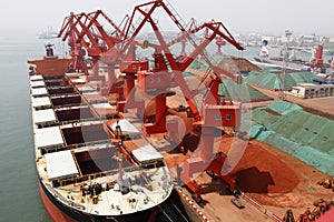 Qingdao port iron ore terminal