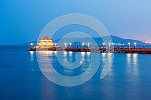 Qingdao Zhanqiao Pier, night scene photo