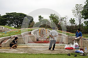 Qingming Festival at Sritasala Cemetery in Ratchaburi, Thailand.
