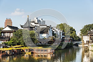 Qinhuai river houseboat and Kuiguang palace