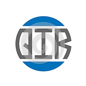QIR letter logo design on white background. QIR creative initials circle logo concept. QIR letter design