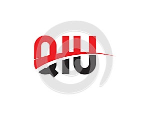 QIU Letter Initial Logo Design Vector Illustration