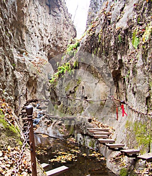 Qixian Canyon or the Canyon for Wise People in Mianshan Mountain World Heritage, Pingyao Ancient City, Shanxi Province, China.