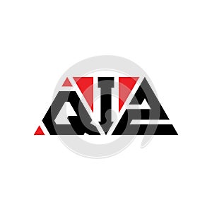 QIZ triangle letter logo design with triangle shape. QIZ triangle logo design monogram. QIZ triangle vector logo template with red