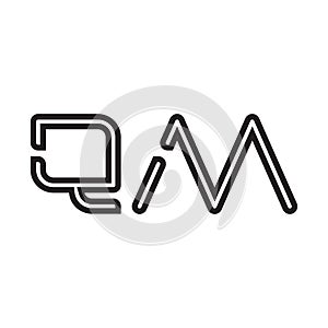 Qm initial letter vector logo icon