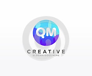 QM initial logo With Colorful Circle template vector