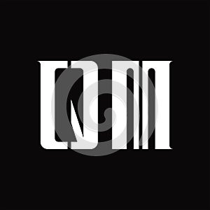 QM Logo monogram with middle slice design template
